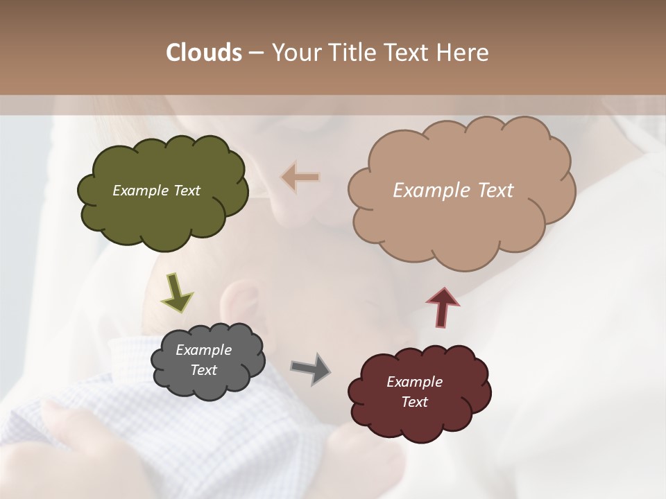 A Green Leaf Isolated On White Background PowerPoint Template