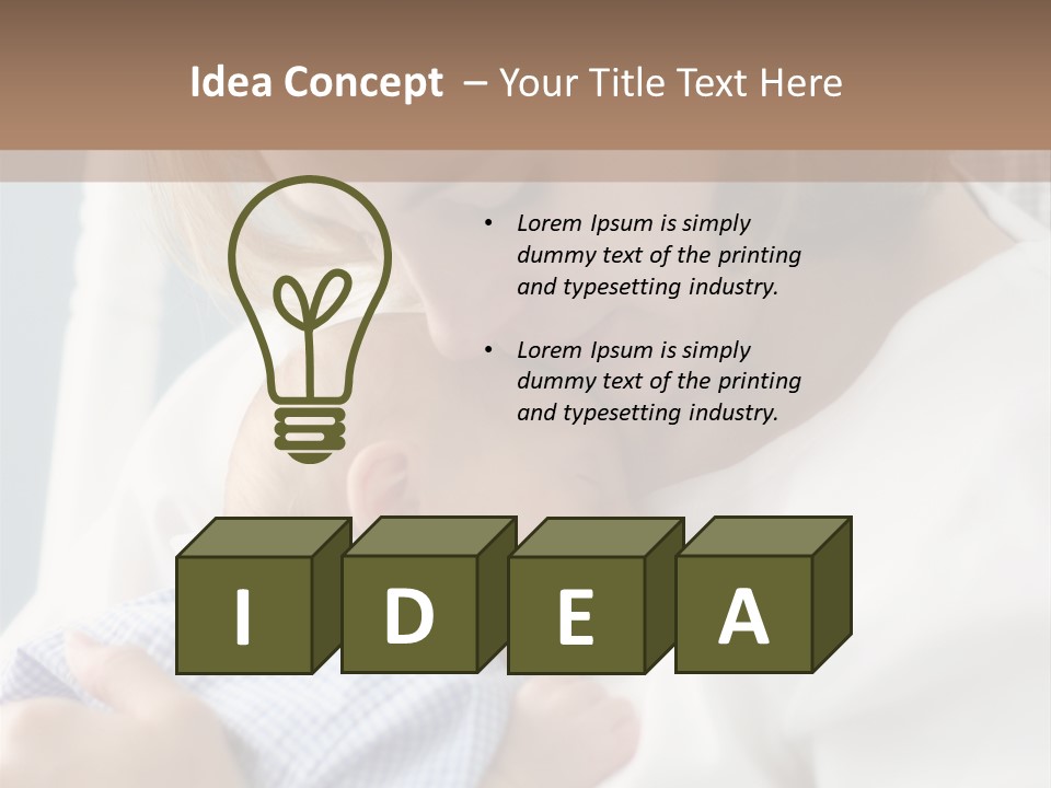 A Green Leaf Isolated On White Background PowerPoint Template