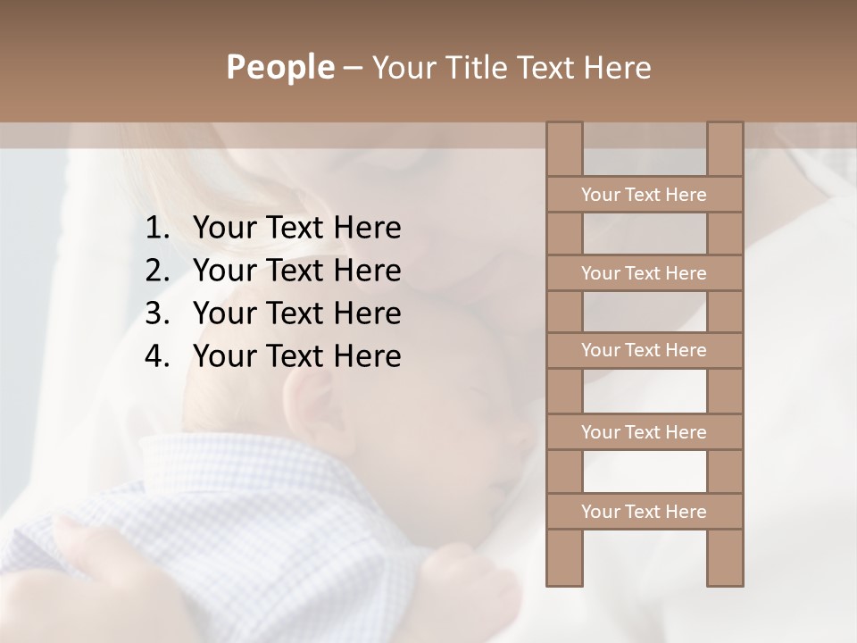 A Green Leaf Isolated On White Background PowerPoint Template