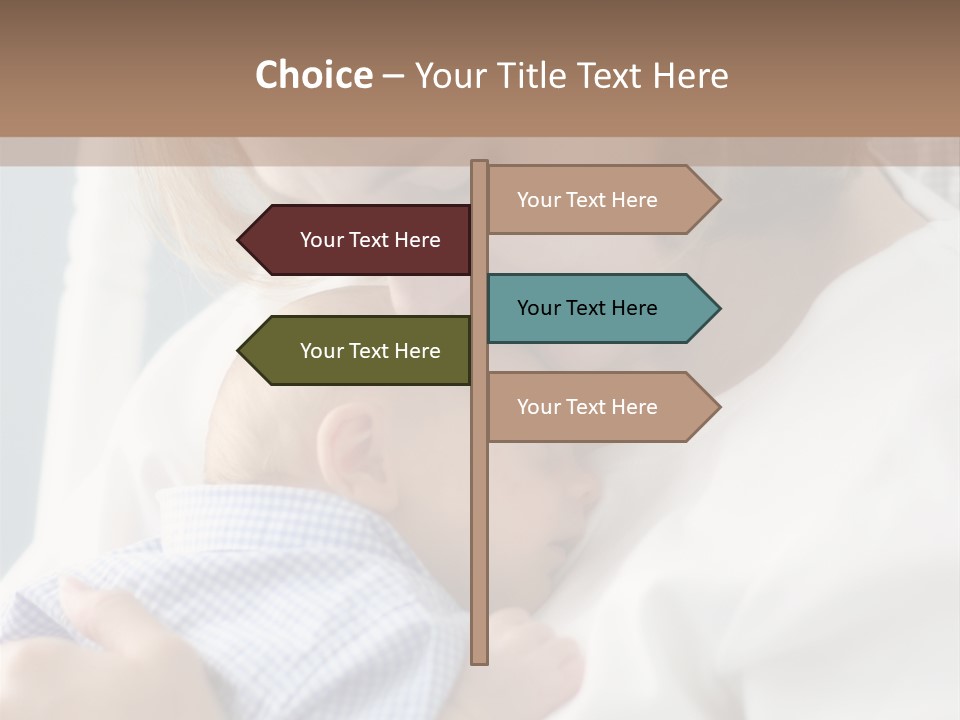 A Green Leaf Isolated On White Background PowerPoint Template