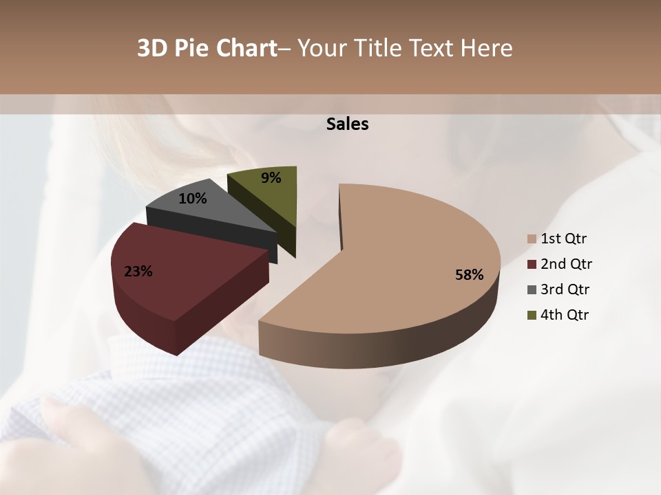 A Green Leaf Isolated On White Background PowerPoint Template