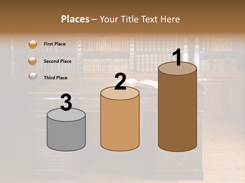 Old Library Or Studying Room PowerPoint Template