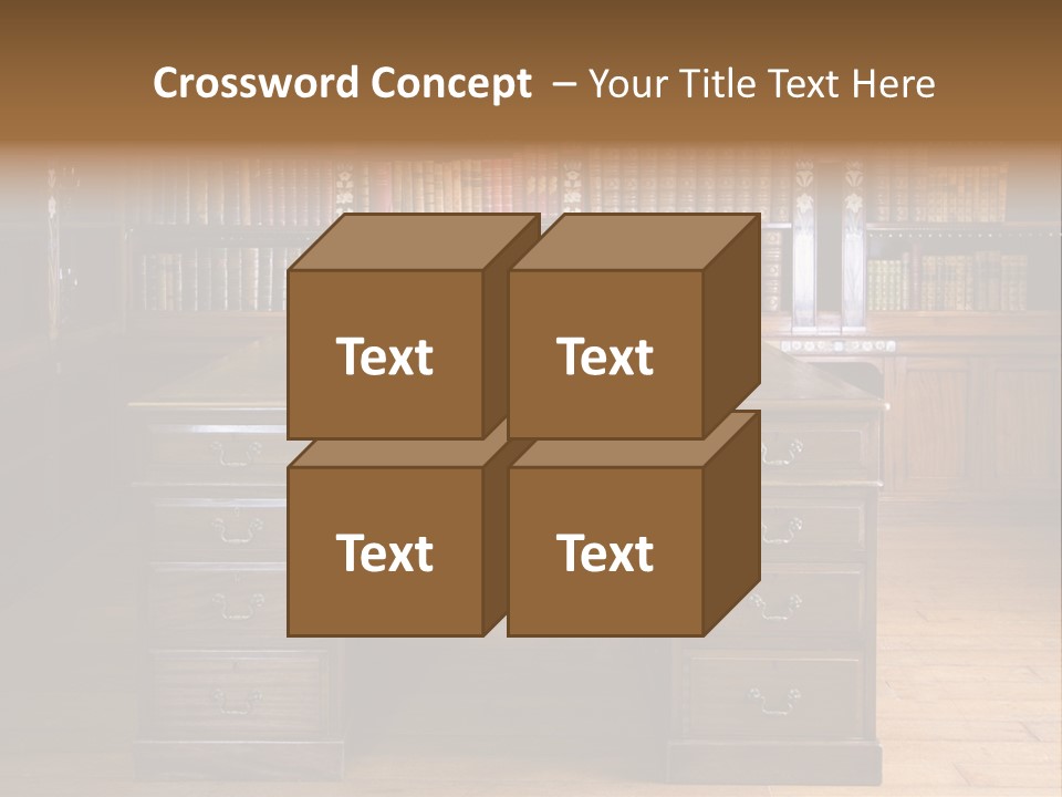 Old Library Or Studying Room PowerPoint Template