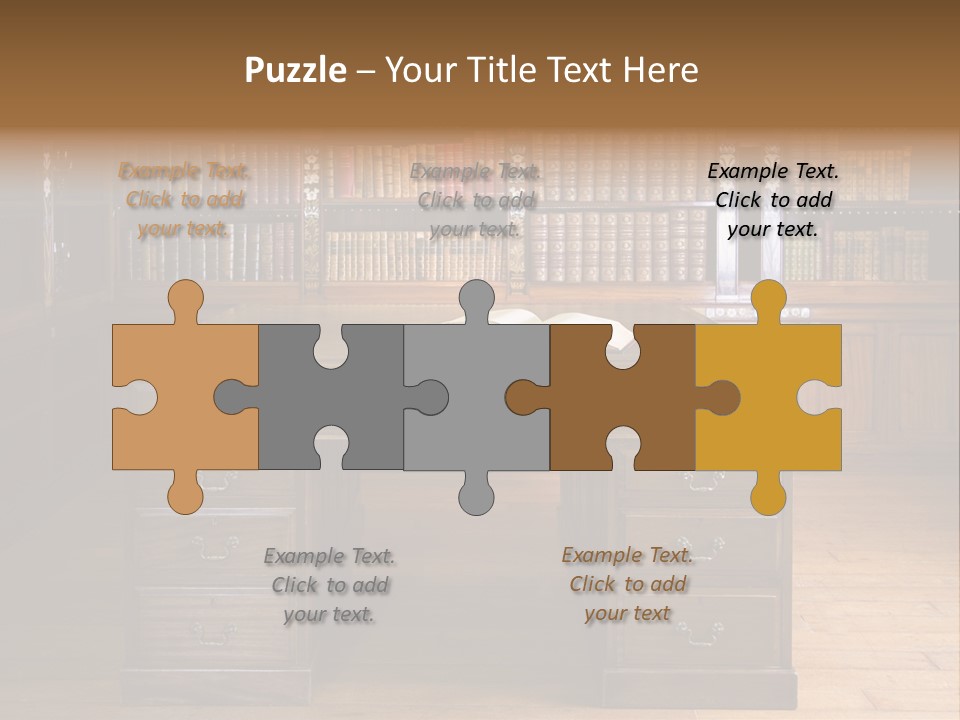 Old Library Or Studying Room PowerPoint Template