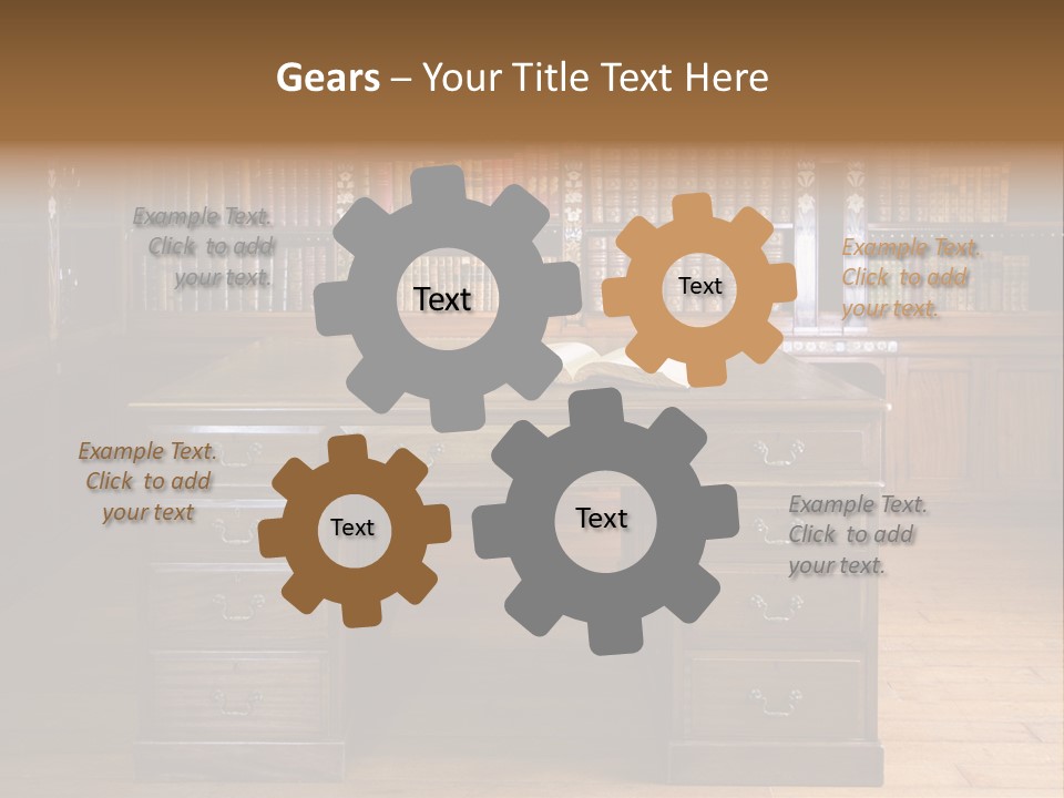 Old Library Or Studying Room PowerPoint Template