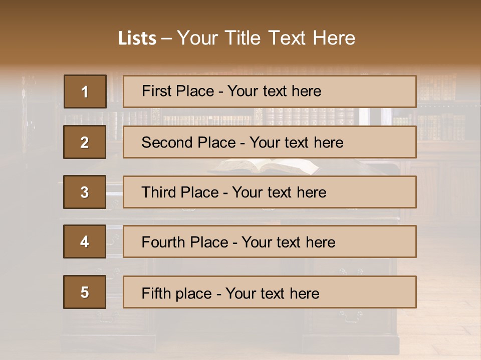 Old Library Or Studying Room PowerPoint Template