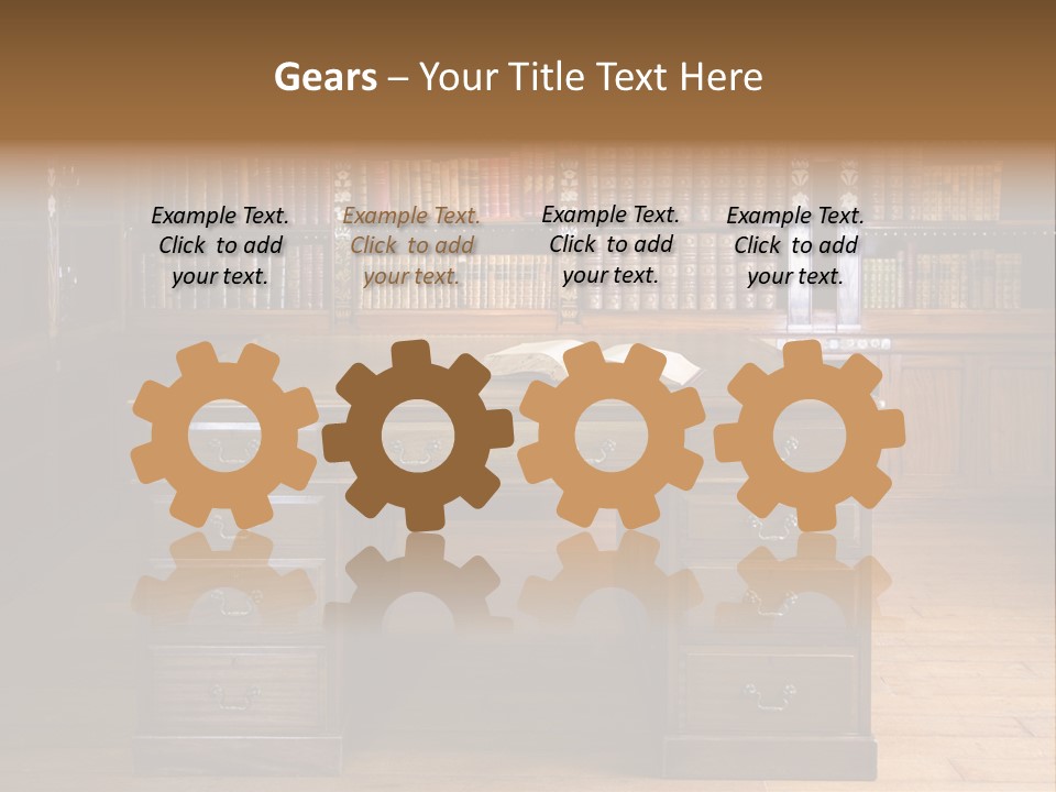 Old Library Or Studying Room PowerPoint Template