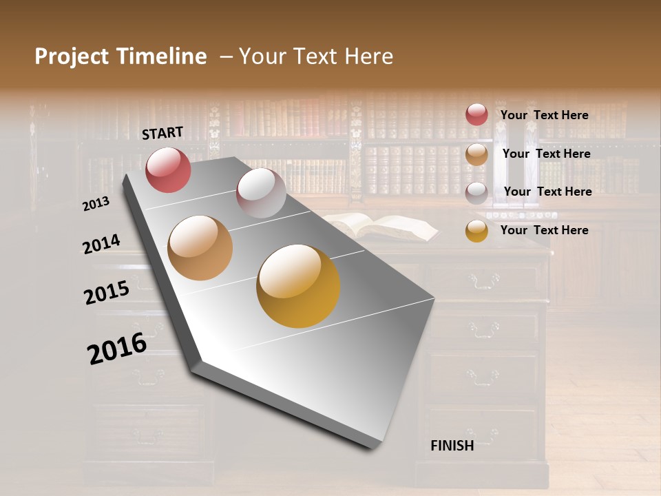 Old Library Or Studying Room PowerPoint Template