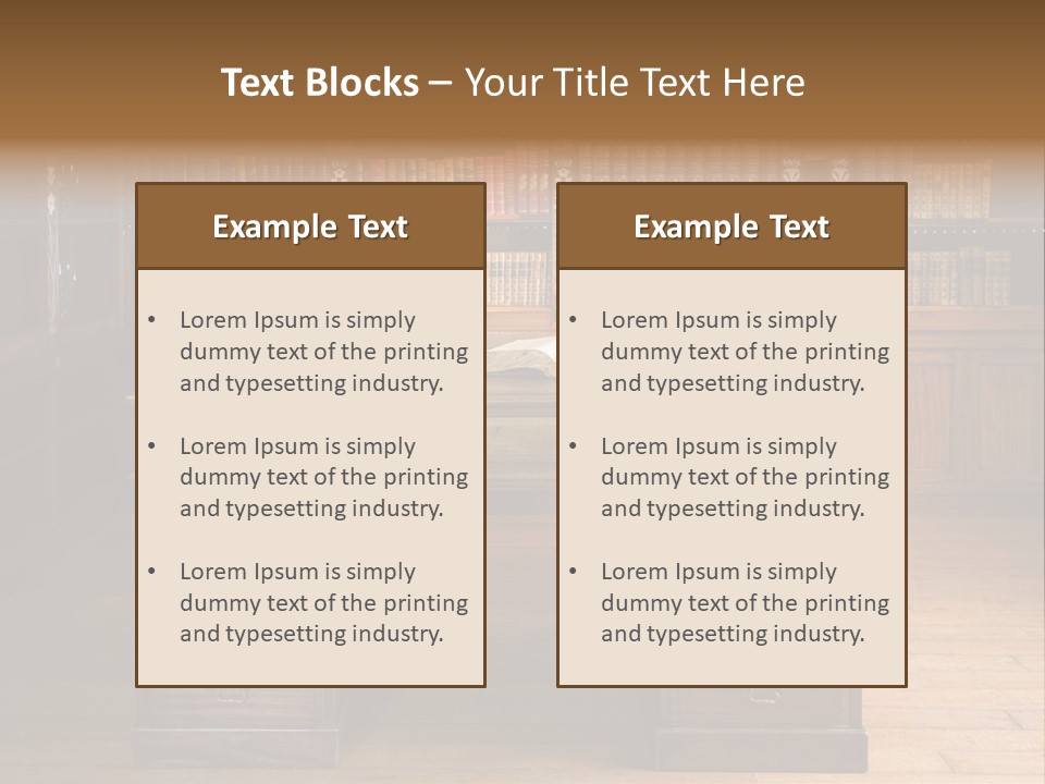Old Library Or Studying Room PowerPoint Template