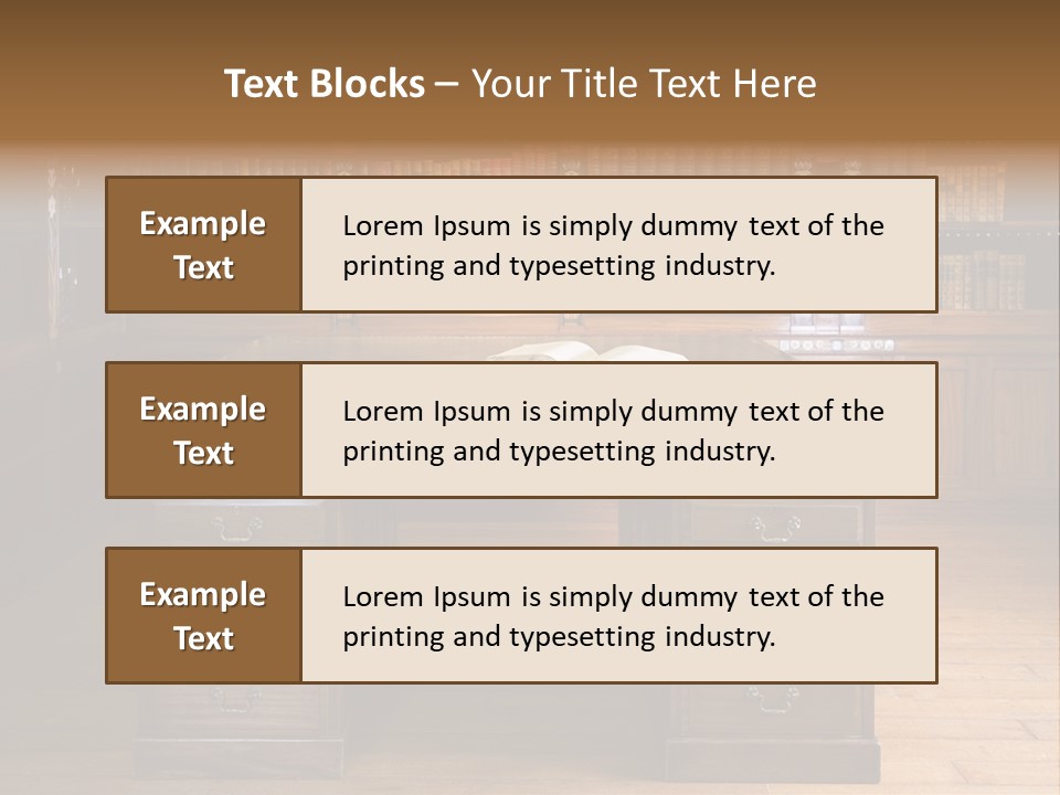 Old Library Or Studying Room PowerPoint Template