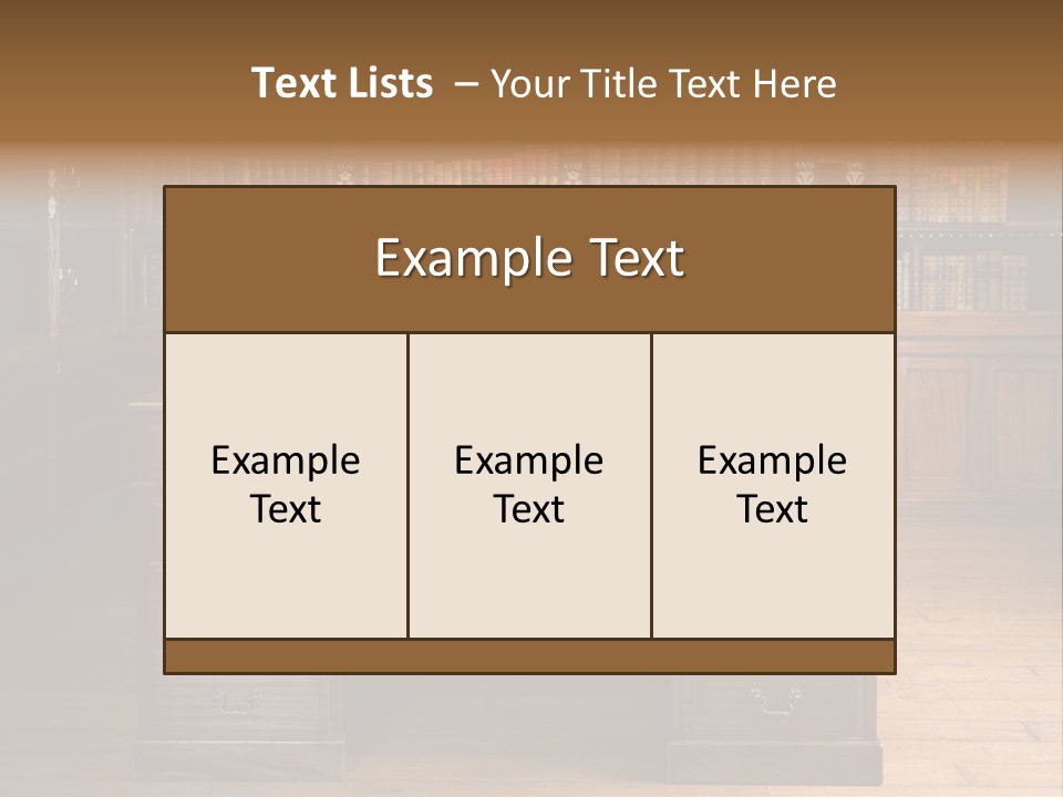 Old Library Or Studying Room PowerPoint Template