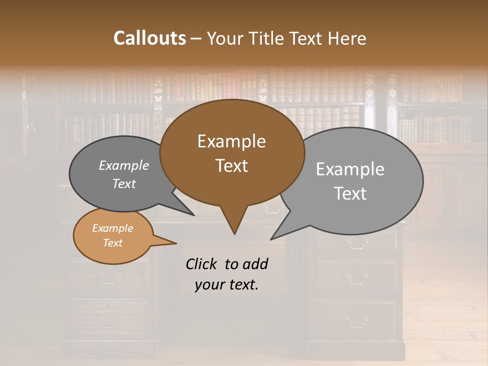 Old Library Or Studying Room PowerPoint Template
