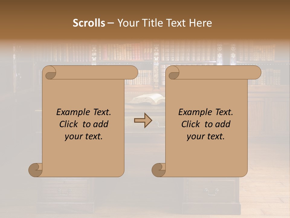 Old Library Or Studying Room PowerPoint Template