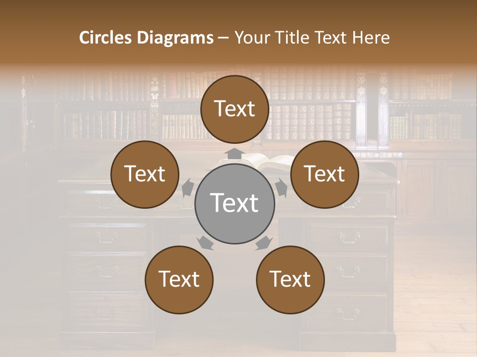 Old Library Or Studying Room PowerPoint Template