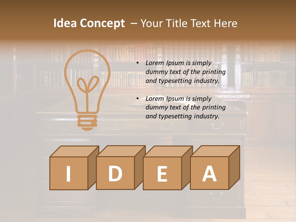 Old Library Or Studying Room PowerPoint Template