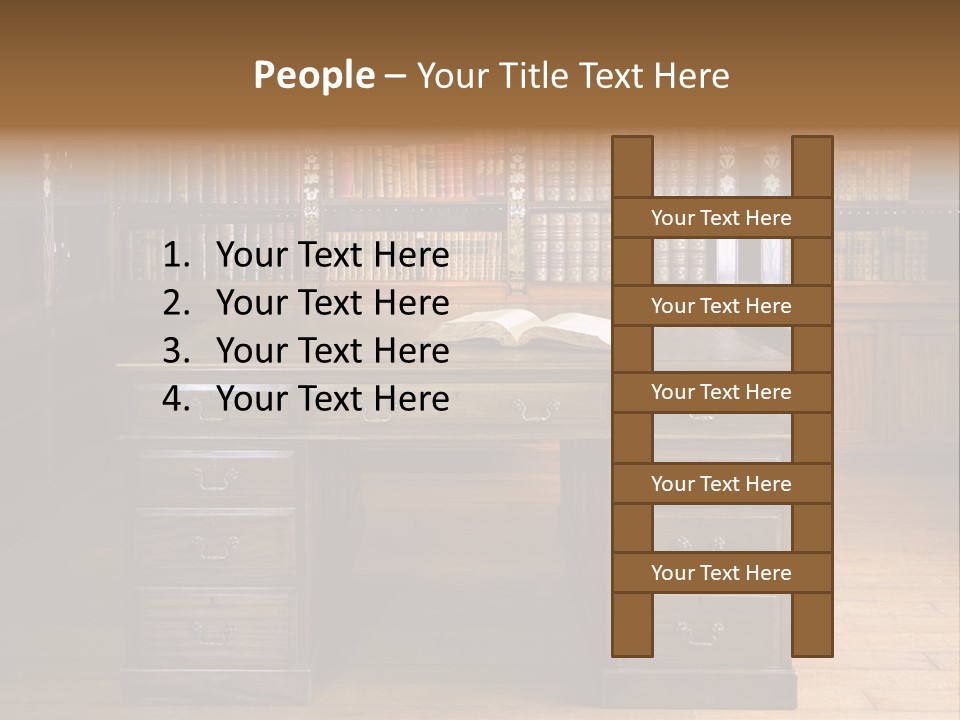 Old Library Or Studying Room PowerPoint Template