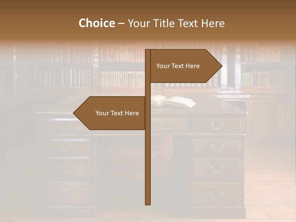 Old Library Or Studying Room PowerPoint Template
