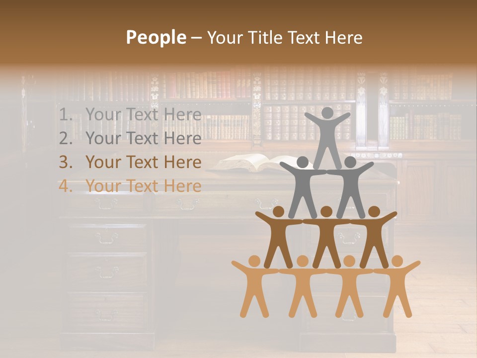 Old Library Or Studying Room PowerPoint Template