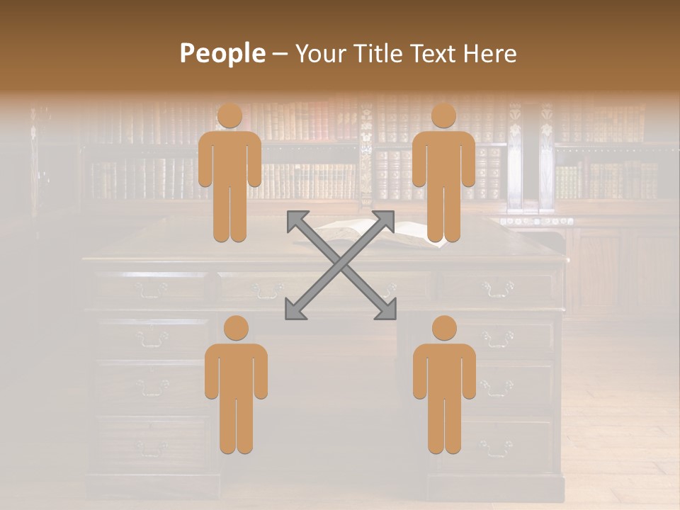 Old Library Or Studying Room PowerPoint Template