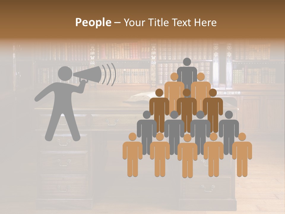 Old Library Or Studying Room PowerPoint Template