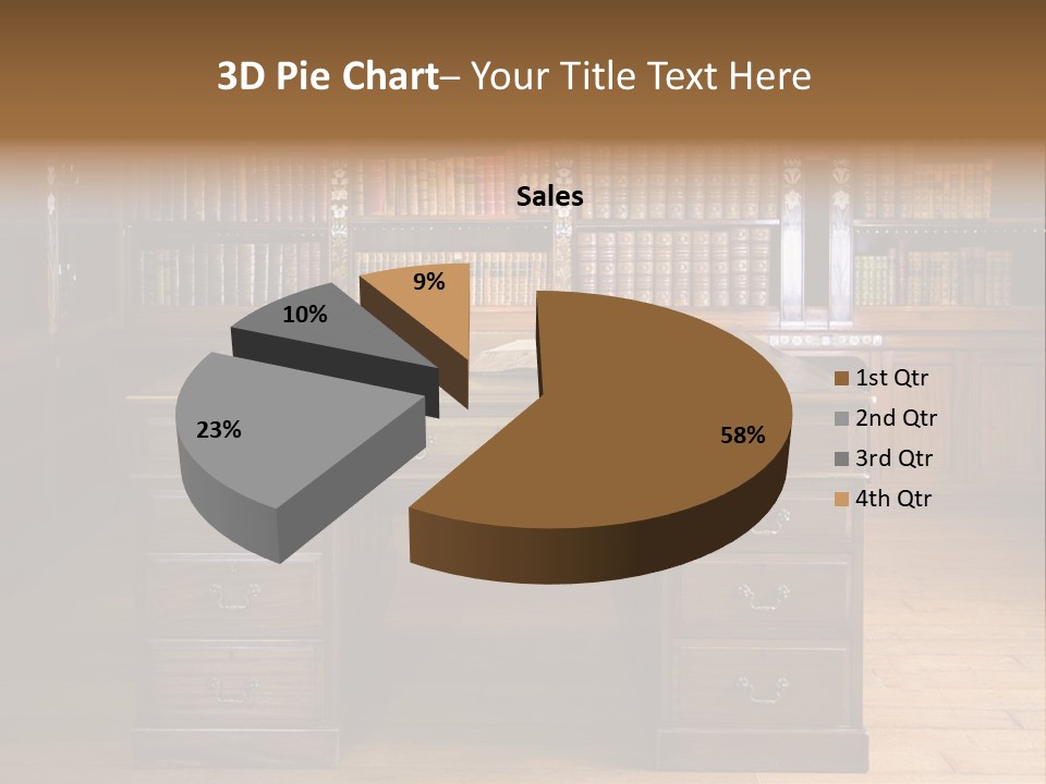 Old Library Or Studying Room PowerPoint Template