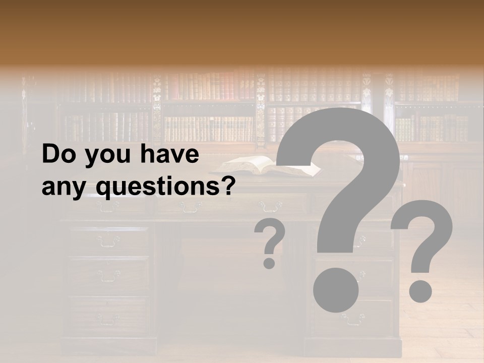 Old Library Or Studying Room PowerPoint Template