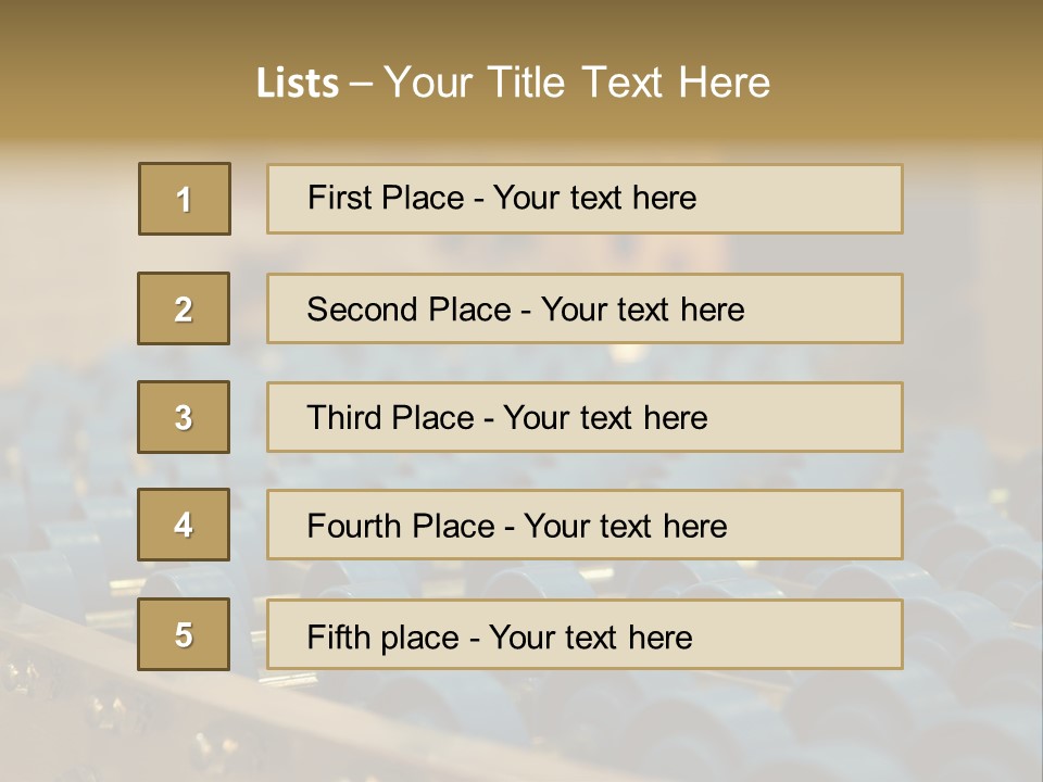 Rows Of Blue Plastic Chairs In A Factory PowerPoint Template