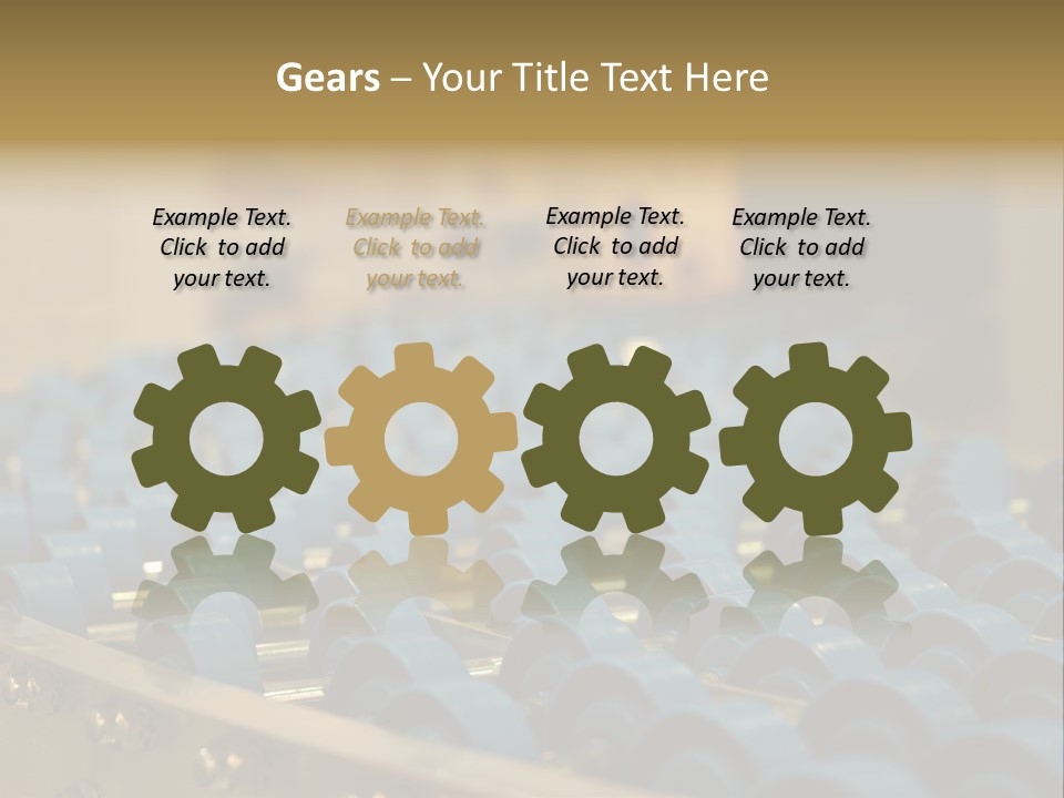 Rows Of Blue Plastic Chairs In A Factory PowerPoint Template