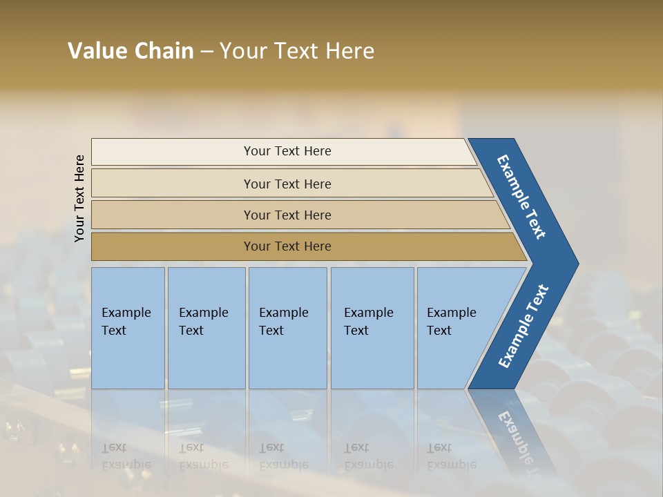 Rows Of Blue Plastic Chairs In A Factory PowerPoint Template