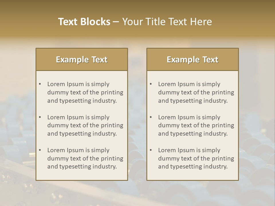 Rows Of Blue Plastic Chairs In A Factory PowerPoint Template