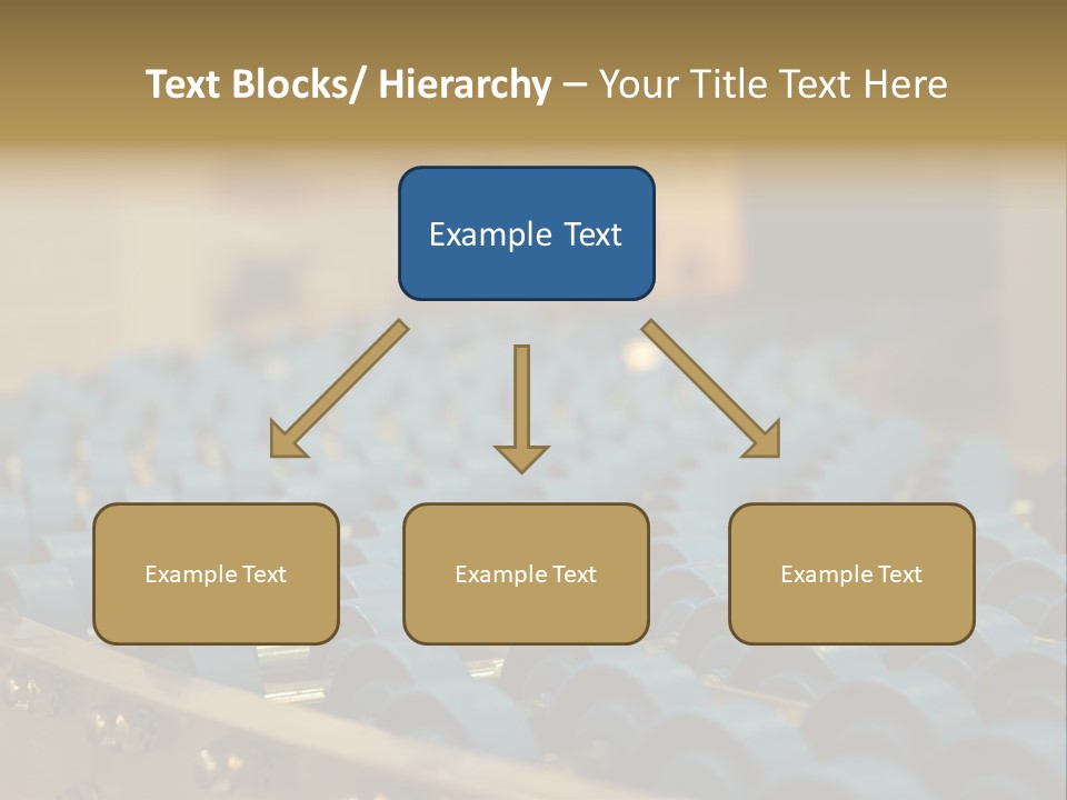 Rows Of Blue Plastic Chairs In A Factory PowerPoint Template