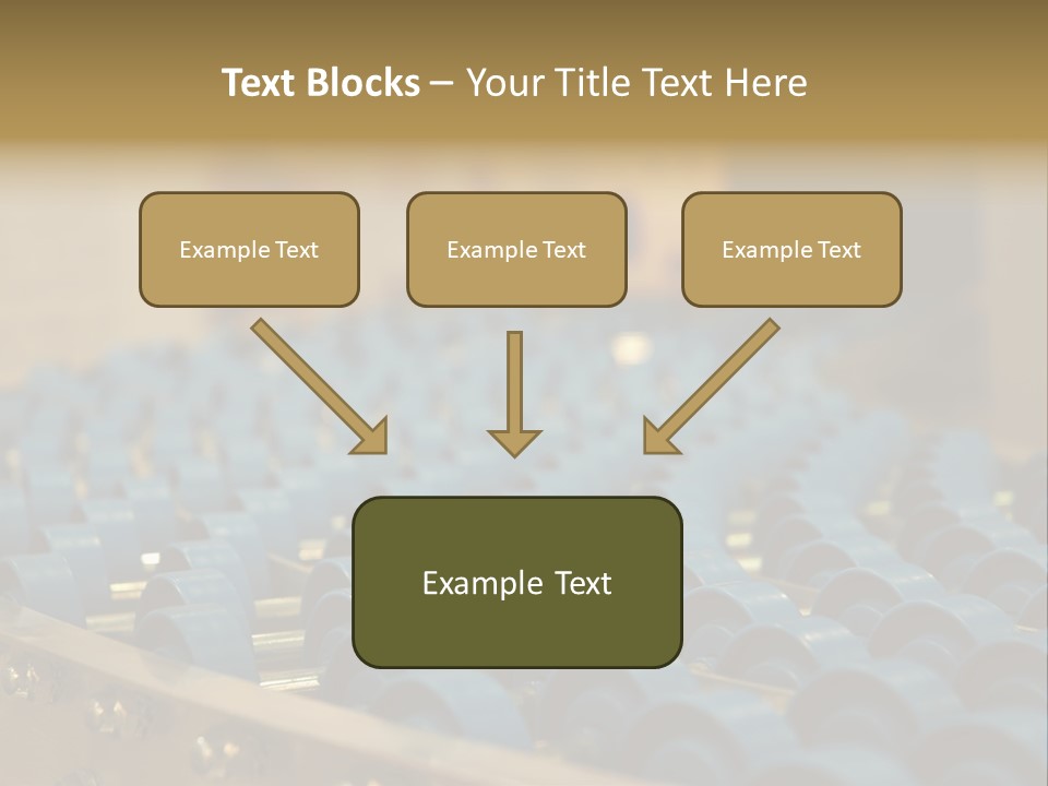Rows Of Blue Plastic Chairs In A Factory PowerPoint Template