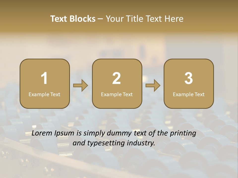 Rows Of Blue Plastic Chairs In A Factory PowerPoint Template