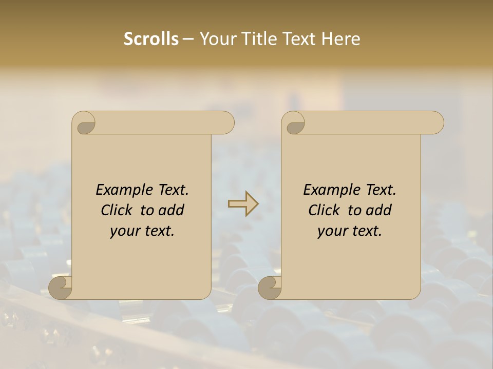 Rows Of Blue Plastic Chairs In A Factory PowerPoint Template
