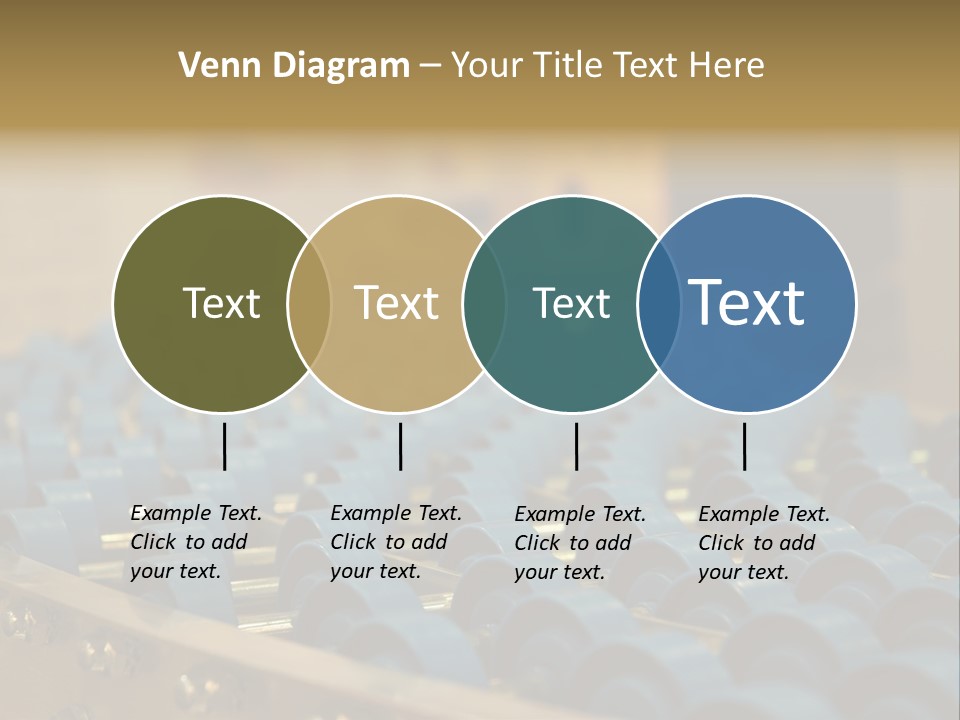 Rows Of Blue Plastic Chairs In A Factory PowerPoint Template