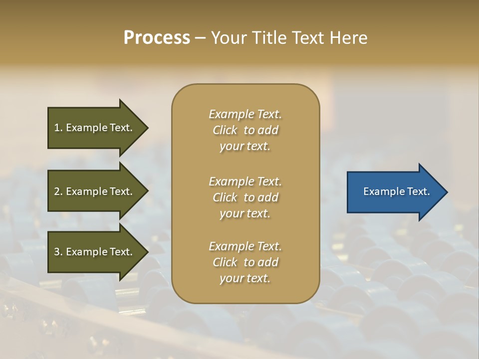 Rows Of Blue Plastic Chairs In A Factory PowerPoint Template