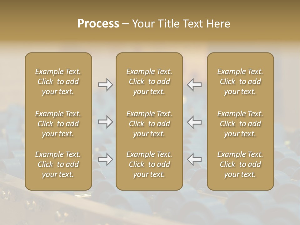 Rows Of Blue Plastic Chairs In A Factory PowerPoint Template