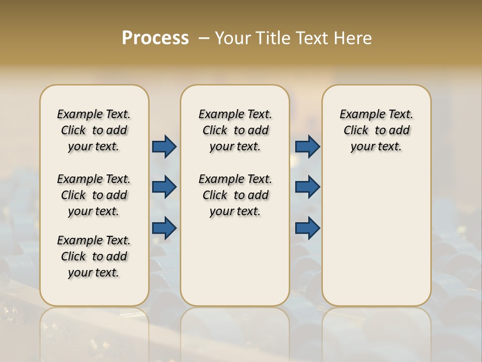Rows Of Blue Plastic Chairs In A Factory PowerPoint Template