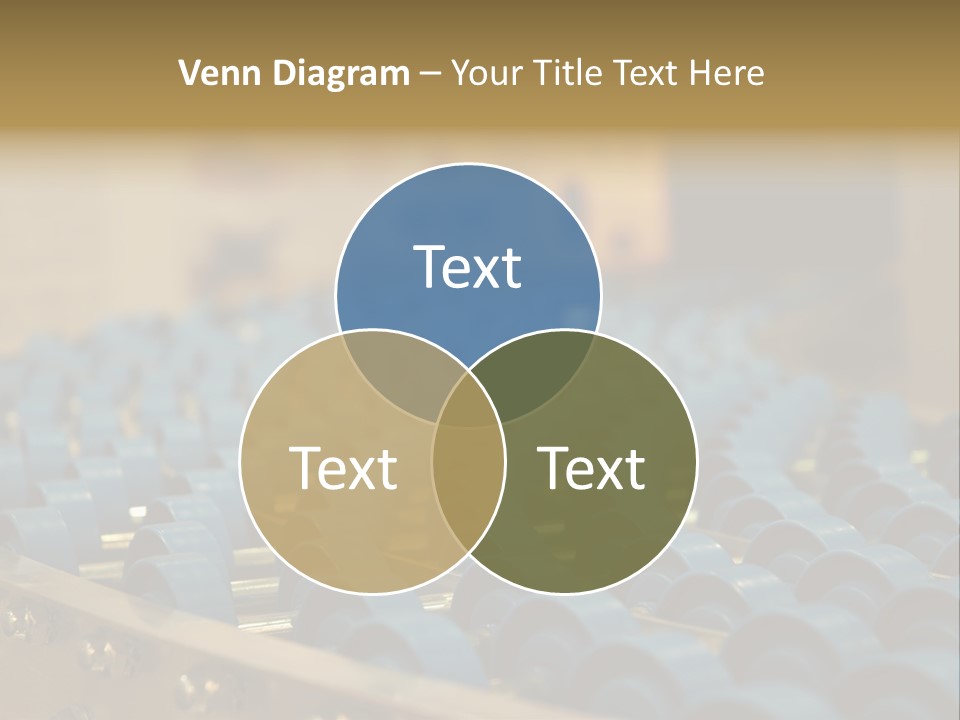 Rows Of Blue Plastic Chairs In A Factory PowerPoint Template