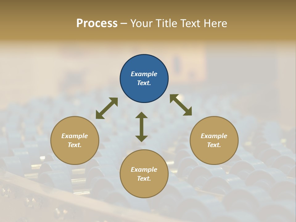 Rows Of Blue Plastic Chairs In A Factory PowerPoint Template