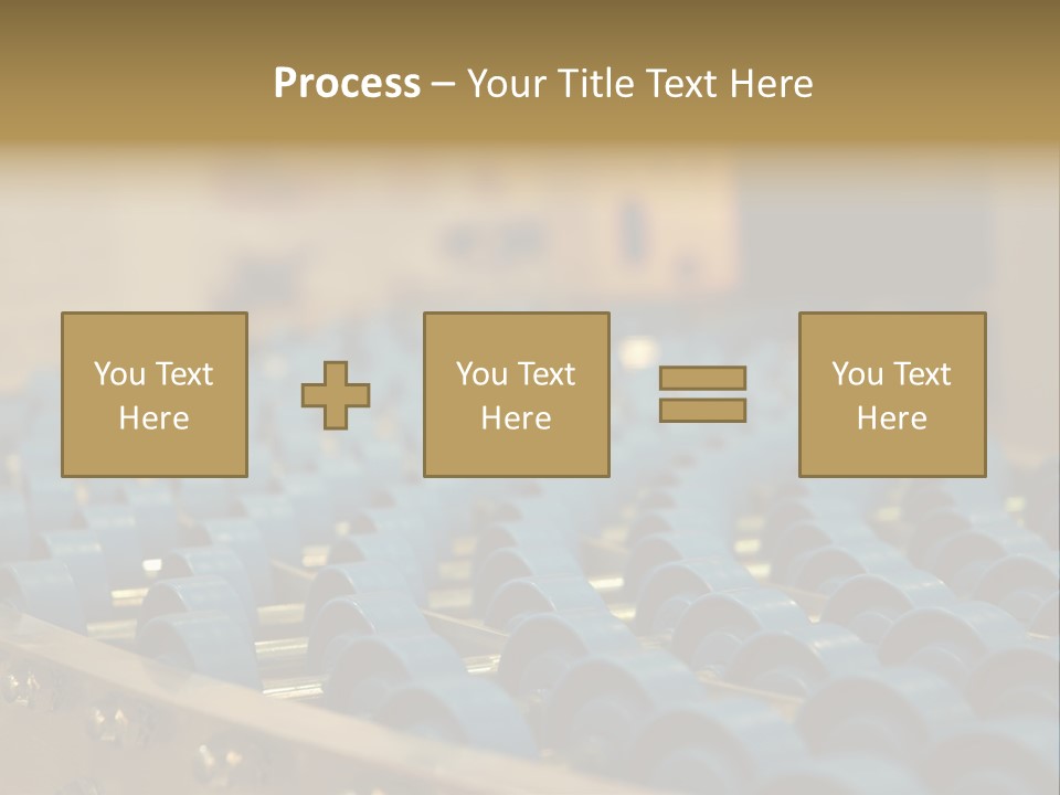 Rows Of Blue Plastic Chairs In A Factory PowerPoint Template