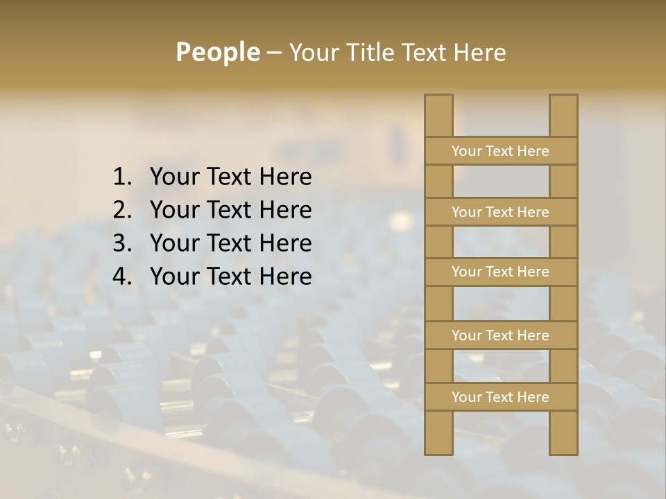 Rows Of Blue Plastic Chairs In A Factory PowerPoint Template