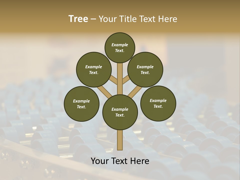 Rows Of Blue Plastic Chairs In A Factory PowerPoint Template