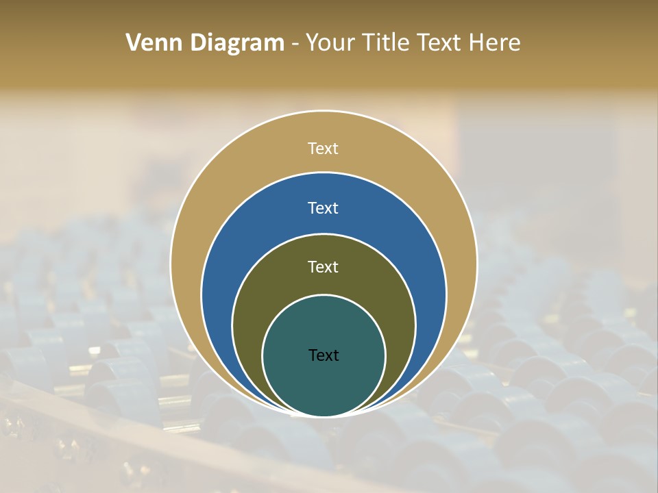 Rows Of Blue Plastic Chairs In A Factory PowerPoint Template