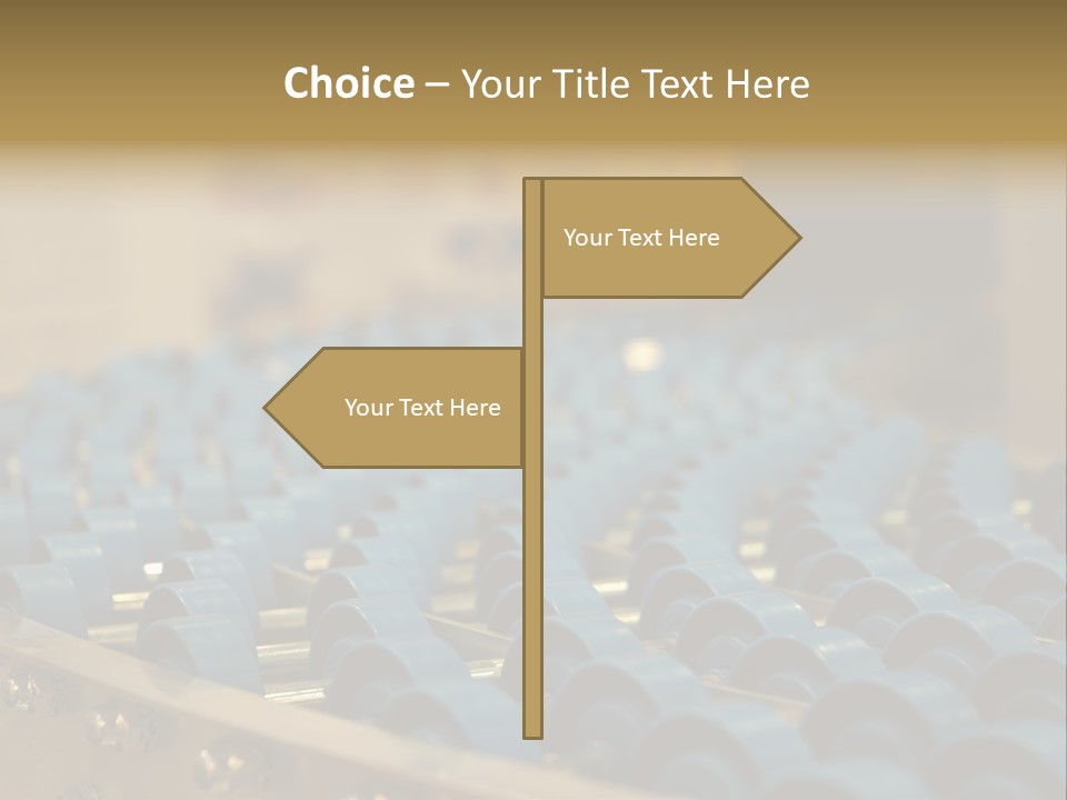 Rows Of Blue Plastic Chairs In A Factory PowerPoint Template