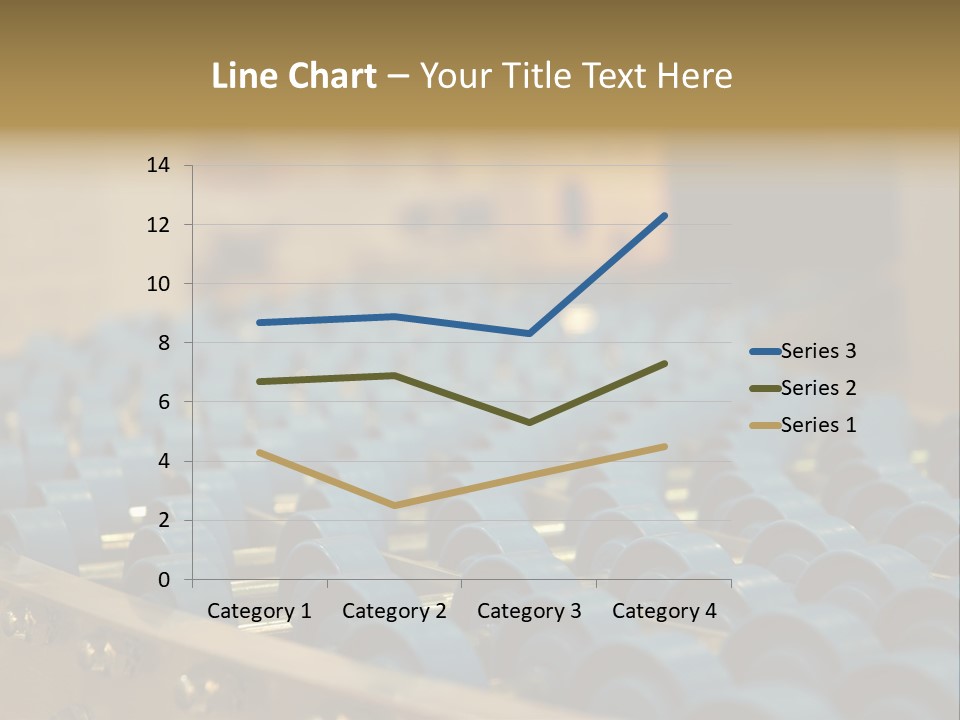 Rows Of Blue Plastic Chairs In A Factory PowerPoint Template