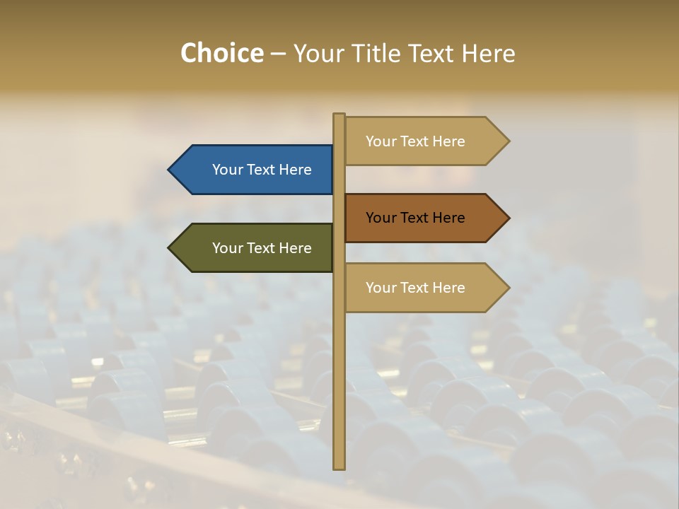 Rows Of Blue Plastic Chairs In A Factory PowerPoint Template