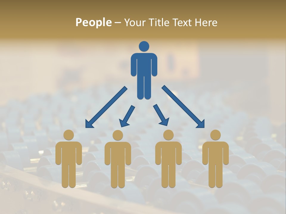 Rows Of Blue Plastic Chairs In A Factory PowerPoint Template