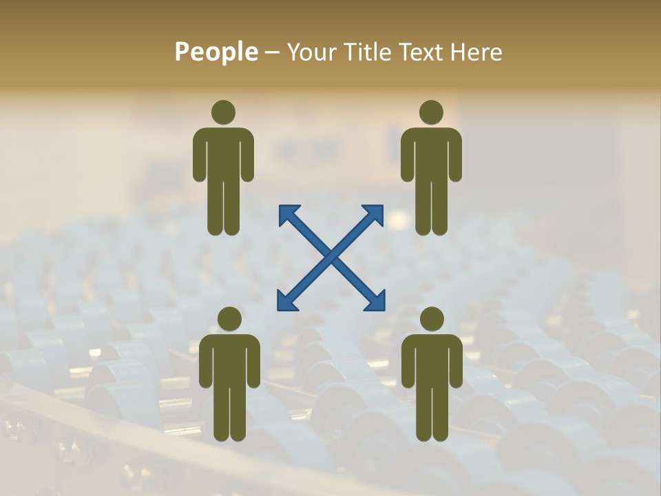 Rows Of Blue Plastic Chairs In A Factory PowerPoint Template