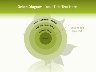 A Green Leaf Isolated On White Background PowerPoint Template